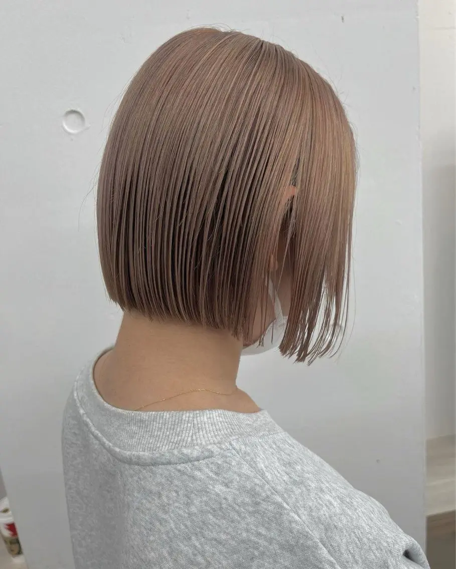 ショート カット センターパート 韓国ヘア・綾也のヘアスタイル