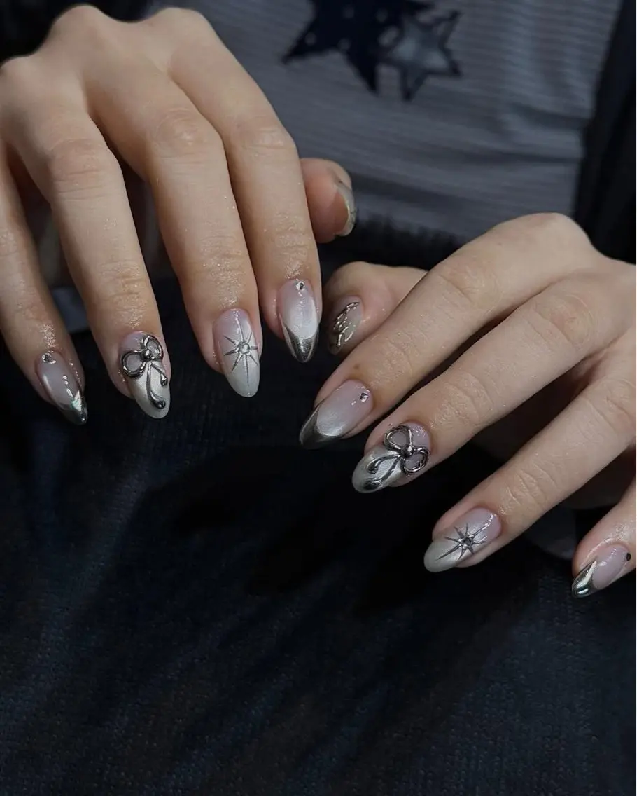 ネイル 長さ出し フレンチネイル ジェルネイル ガラスフレンチ 韓国ネイル ハンドネイル Minette nailHuongのネイルデザイン