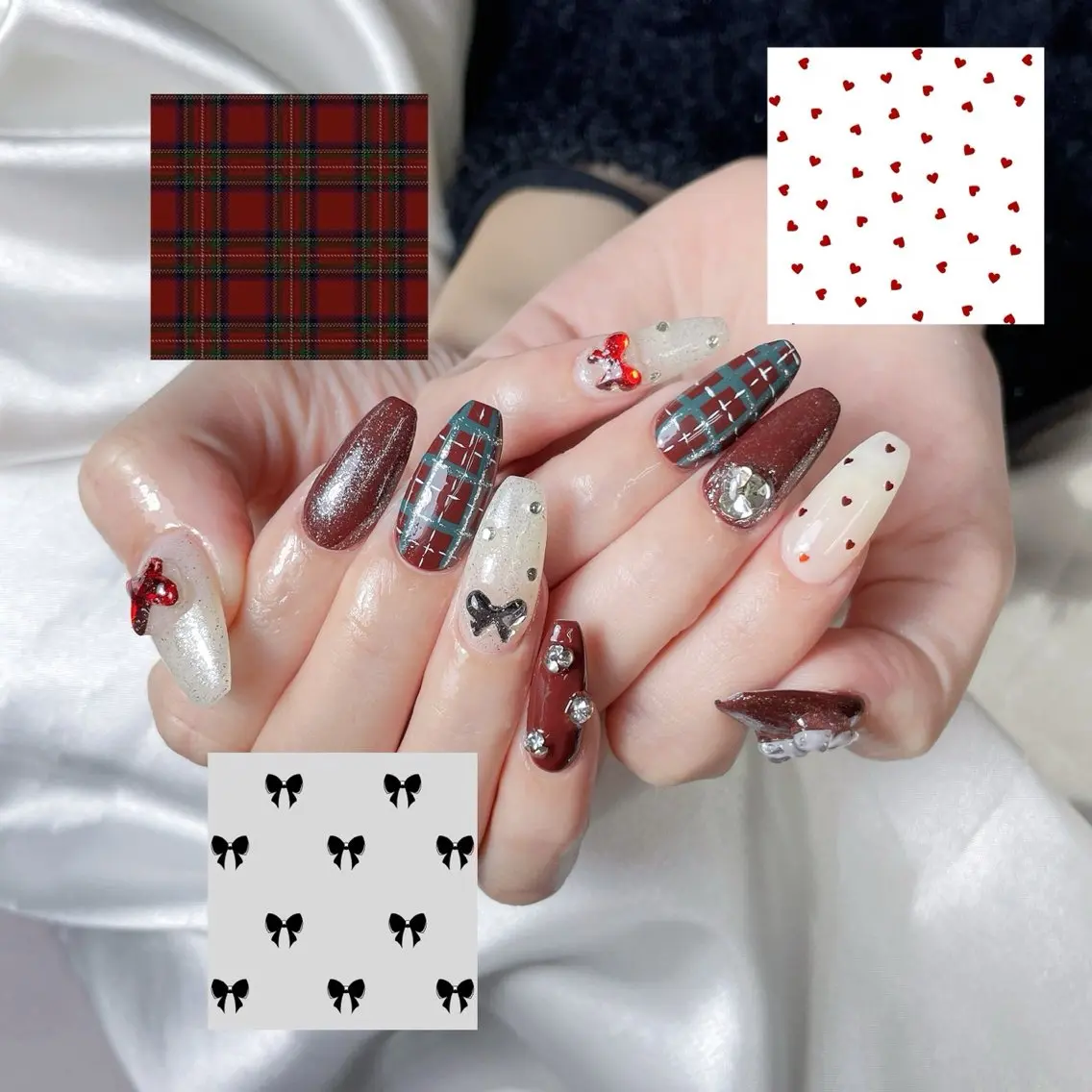ネイル ブラウン チークネイル 桜ネイル 長さ出し フットネイル ハンドネイル XIINH NAIL SALONのネイルデザイン