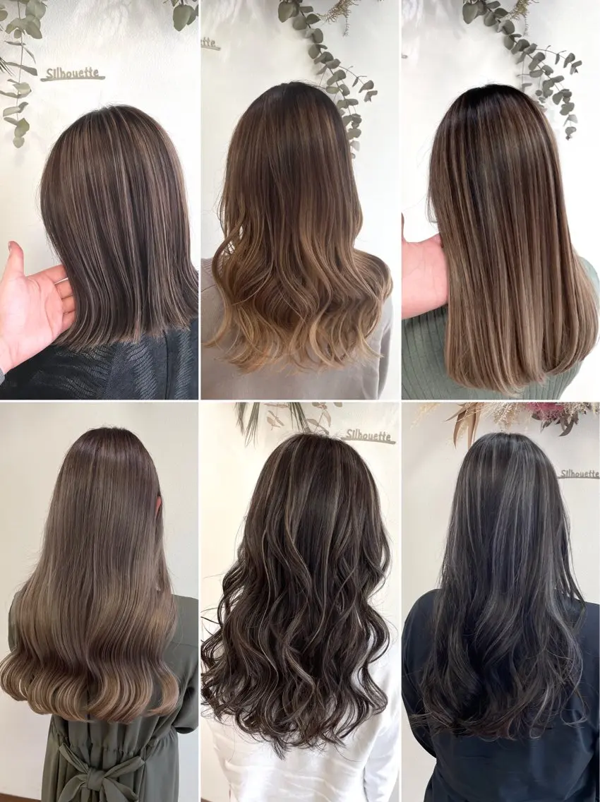 ロング カラー ブリーチ ケアブリーチ 透明感カラー トリートメント silhouette シルエットのヘアスタイル