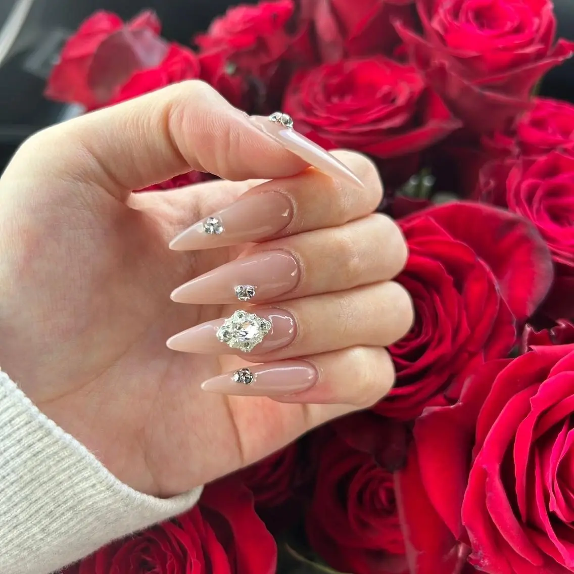 ネイル ワンカラーネイル スカルプネイル ブライダルネイル Prima💎 スカルプ💎アートのネイルデザイン
