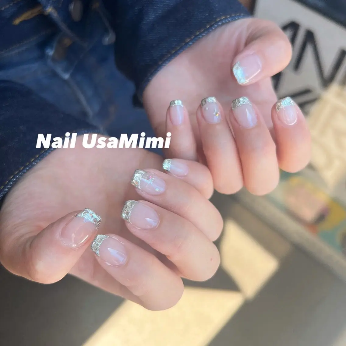 ネイル フレンチネイル ジェルネイル ガラスフレンチ 韓国ネイル マグネットネイル 本町NailUsa Mimi RIKOのネイルデザイン