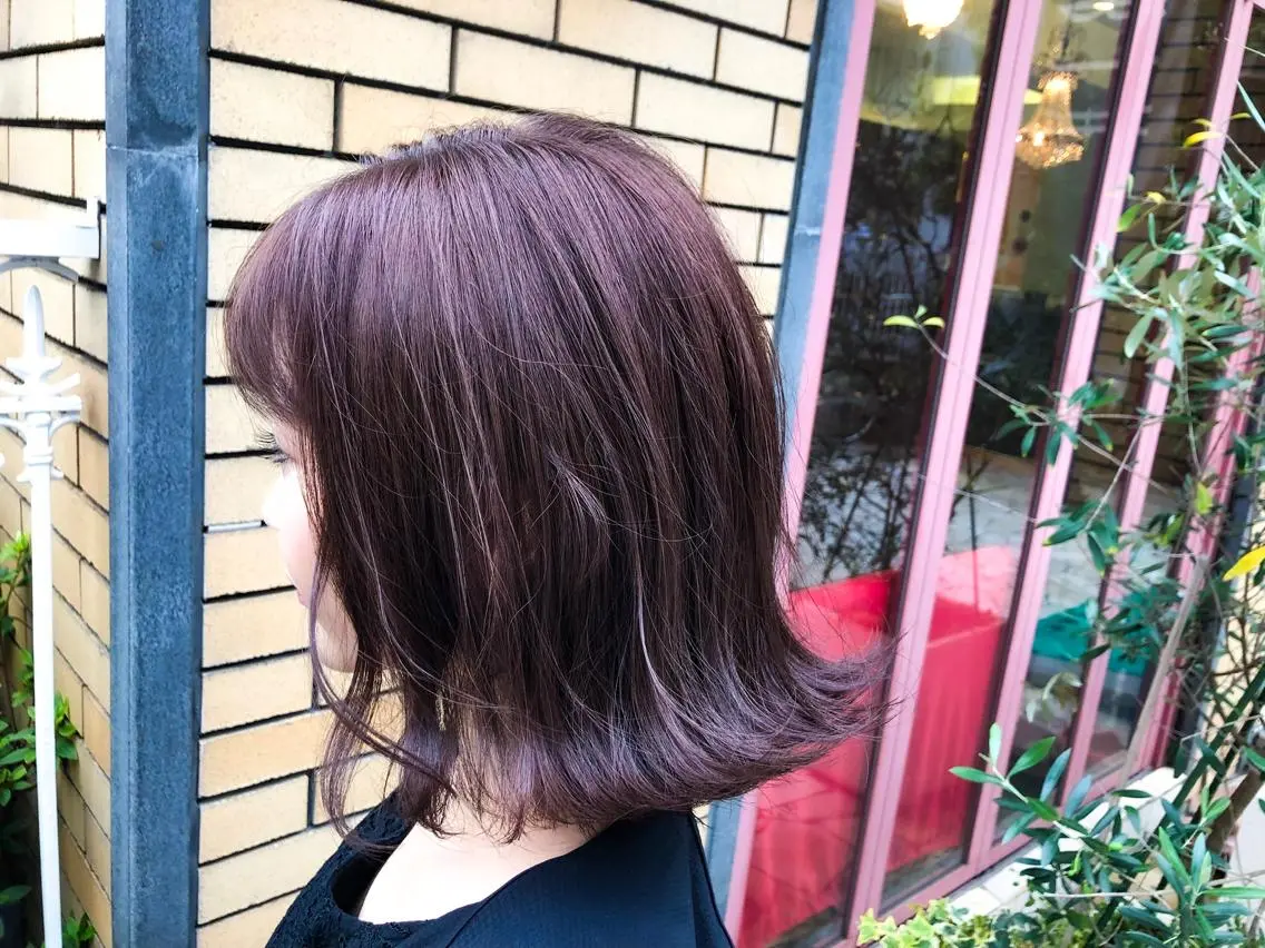 ミディアム カット ヘアカラー トリートメント ヘアセット 💜髪質改善美髪💜 星野清光のヘアスタイル