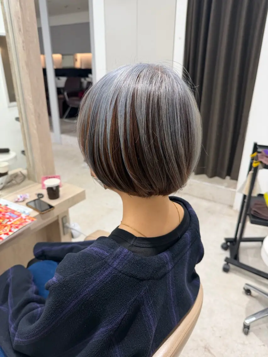 ショート カラー 透明感カラー カット ヘアカラー トリートメント EARTH菊名店👾 ひらのすぐるのヘアスタイル