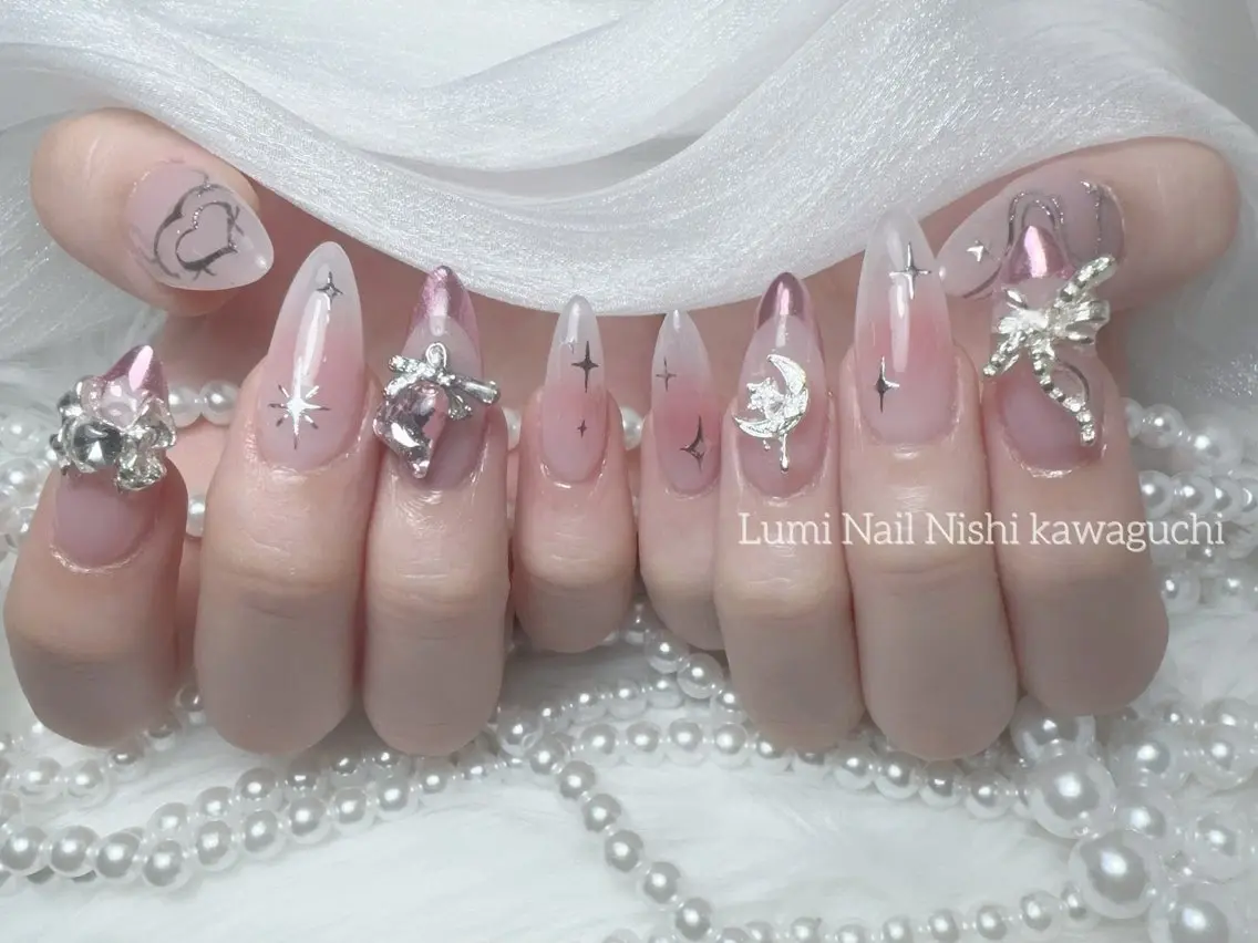 ネイル フットネイル ジェルネイル キラキラネイル オフィスネイル ピンク Lumi Nail Salonのネイルデザイン