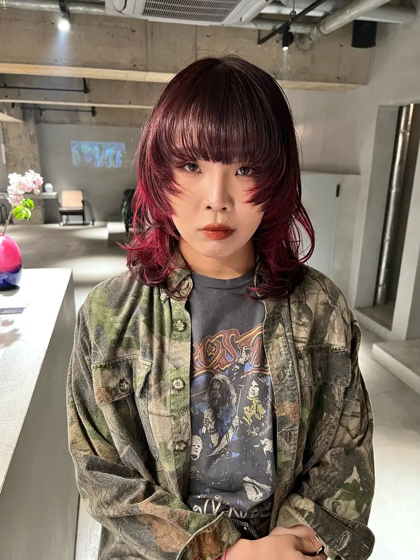 ミディアム カラー ヘアカラー トリートメント 宮川 日菜子のヘアスタイル