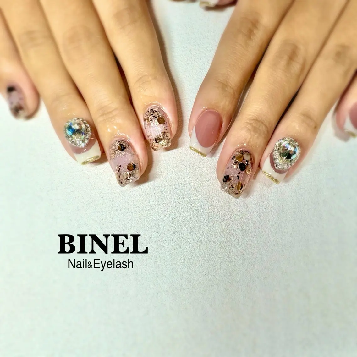 ネイル 持ち込み 冬ネイル ハンドネイル BINEL REINAのネイルデザイン
