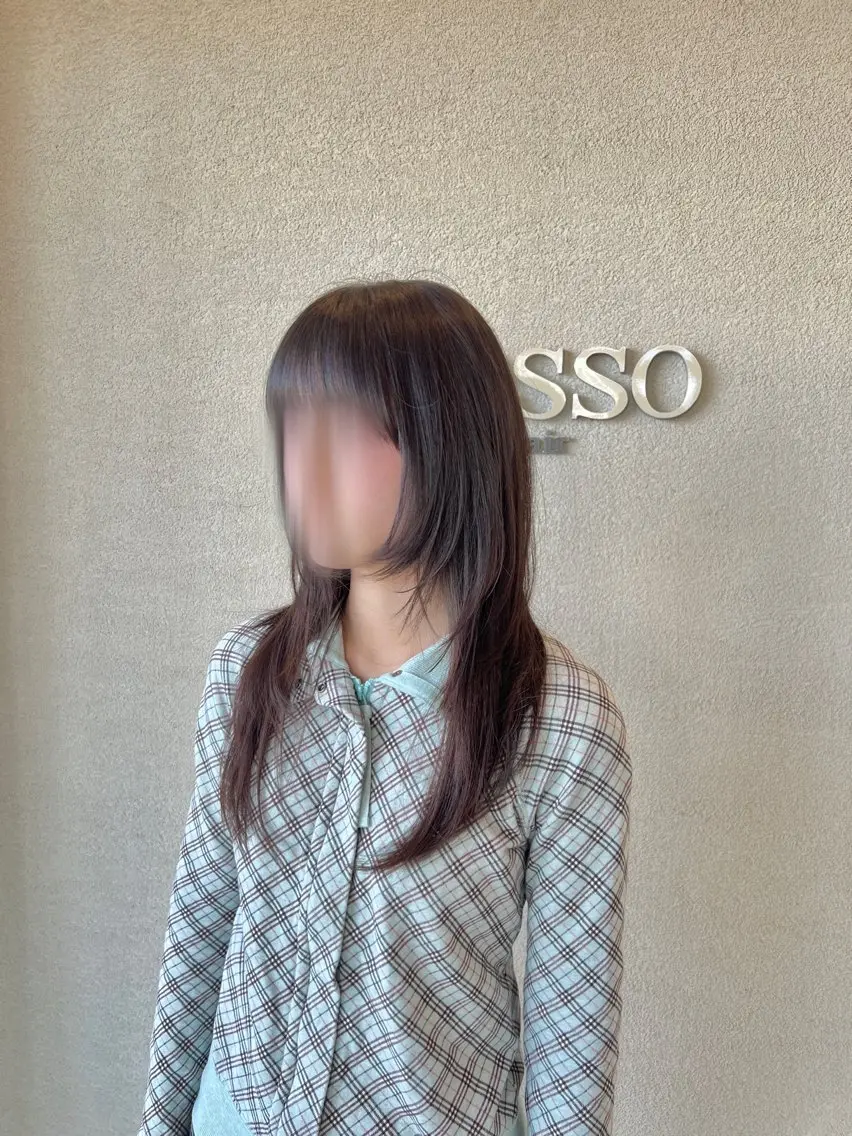 ロング ハッシュカット レイヤーカット 小顔カット カット 吉澤大和 カット/カラーのヘアスタイル