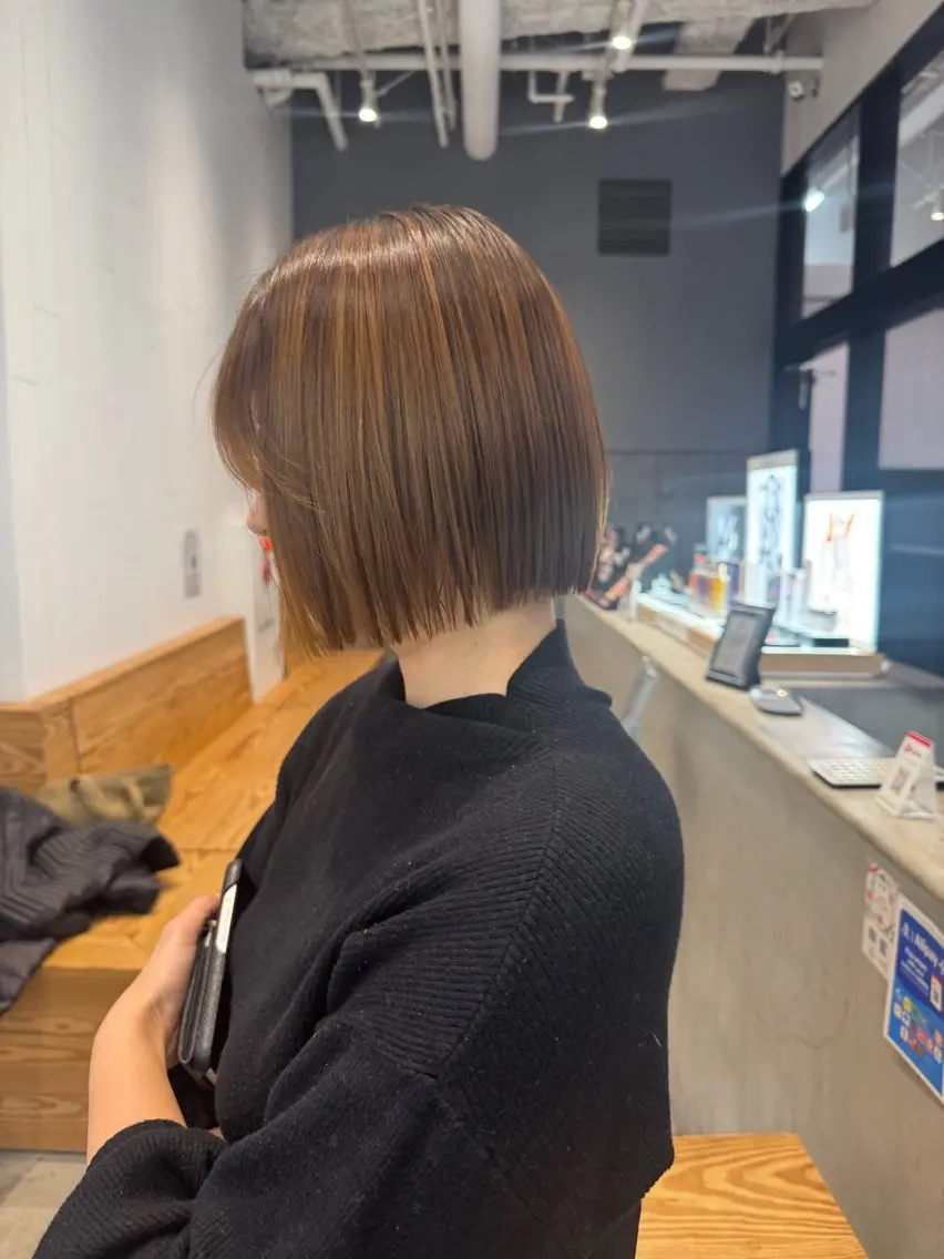 ショート 切りっぱなしボブ ボブ 【似合わせカラー】 西口嶺河のヘアスタイル