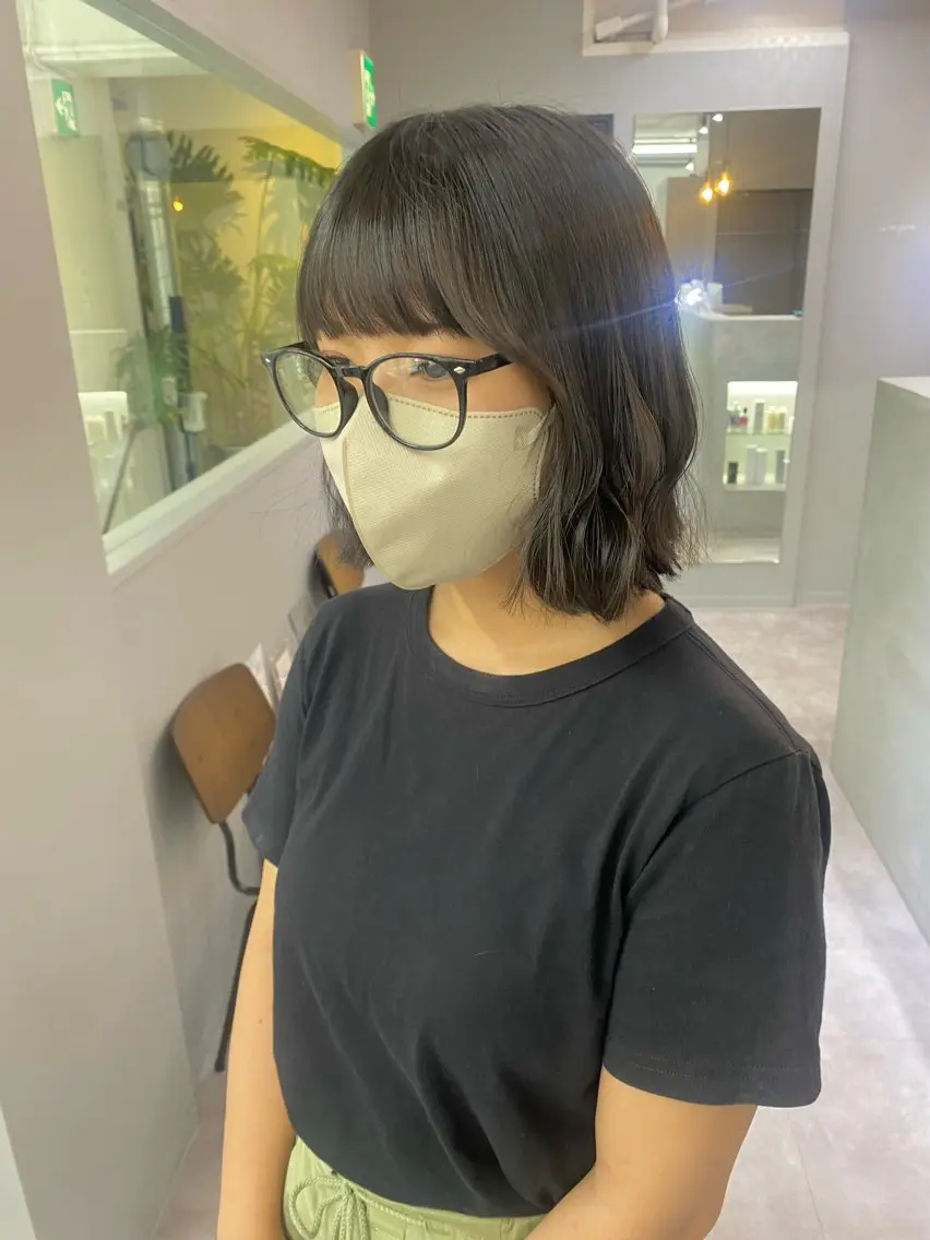 ショート カラー ヘアアレンジ 切りっぱなしボブ ボブ きよはらちさき🍑 柔らかカラー🌱🫧のヘアスタイル
