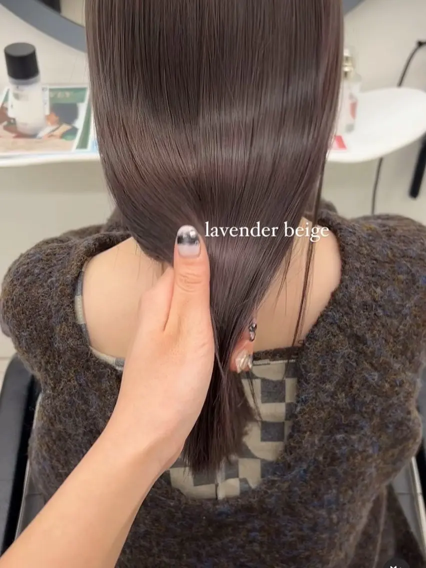 カラー ベージュカラー ラベンダーカラー ヘアカラー トリートメント ハイトーンベージュ カラー/さら🎀のヘアスタイル