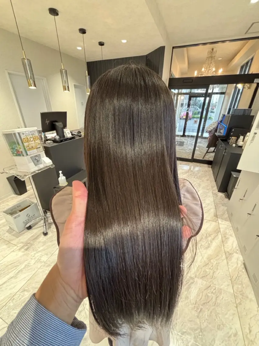 ロング 髪質改善 髪質改善ストレート HANABUSA藤江のヘアスタイル