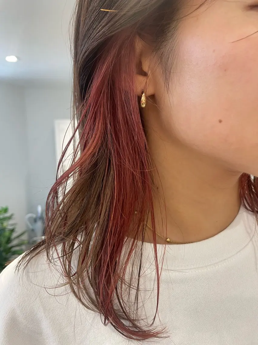 ミディアム カラー ヘアアレンジ ヘアカラー トリートメント 🎀レイヤー 透明感 カラーyuuri🎀のヘアスタイル