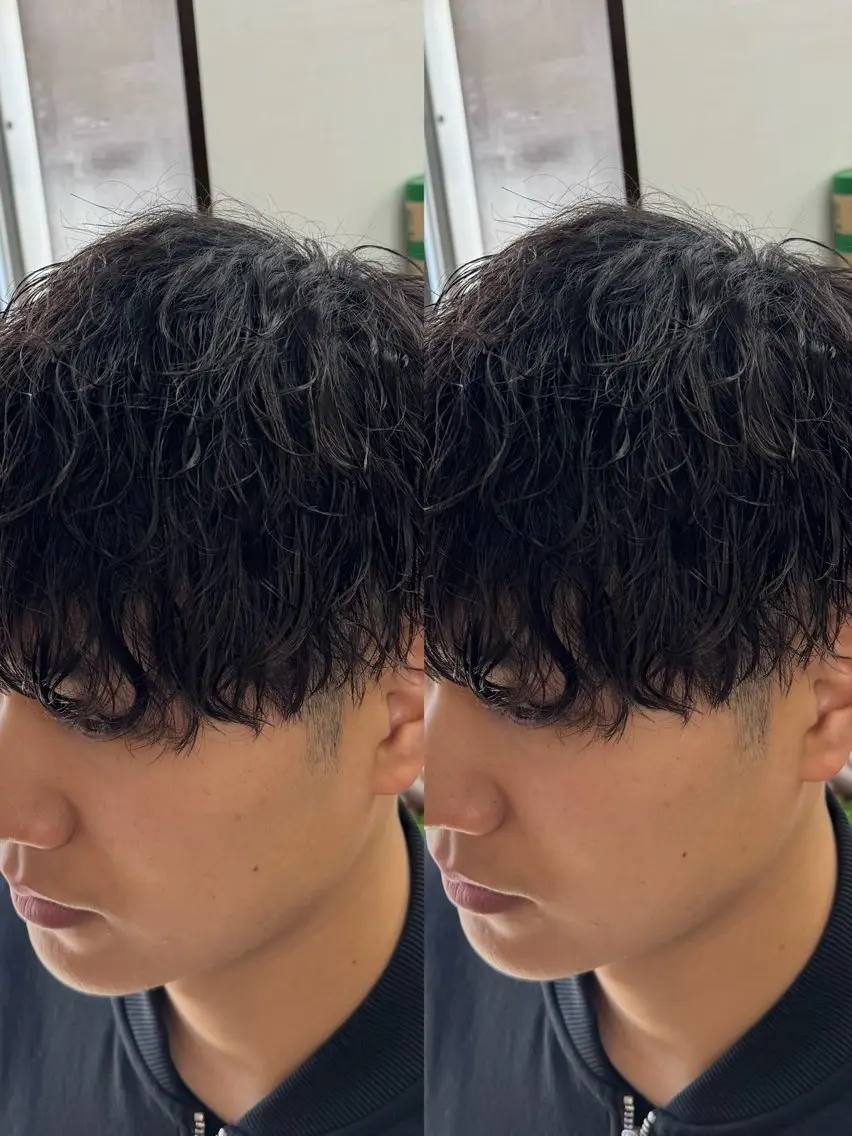 ミディアム メンズ ミディアムパーマ メンズパーマ カット パーマ 焼津メンズパーマ特化 大石雄生のヘアスタイル