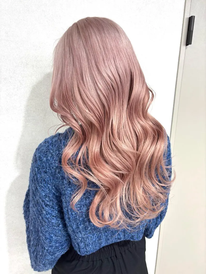 ロング ヘアカラー トリートメント 🎀暖色カラー🎀 ♡Kanon♡のヘアスタイル