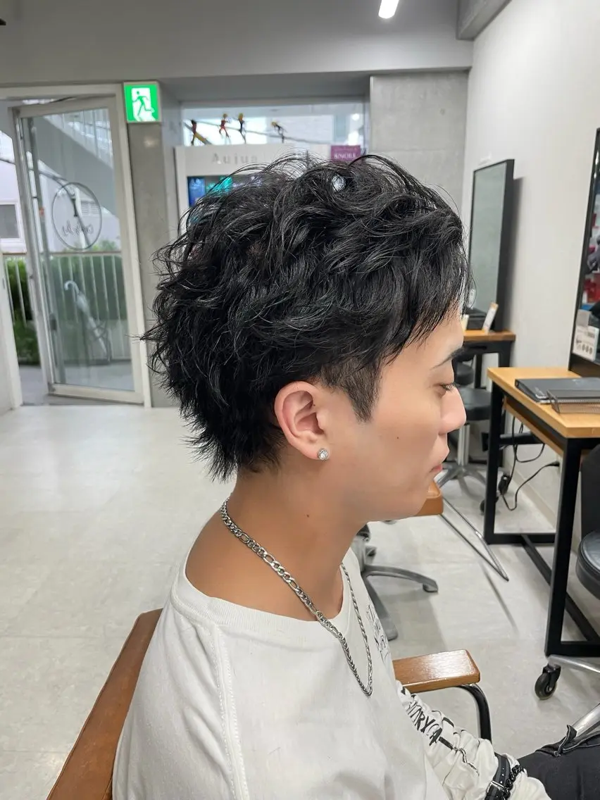 ショート メンズ メンズモテパーマ💙 fuwaのヘアスタイル