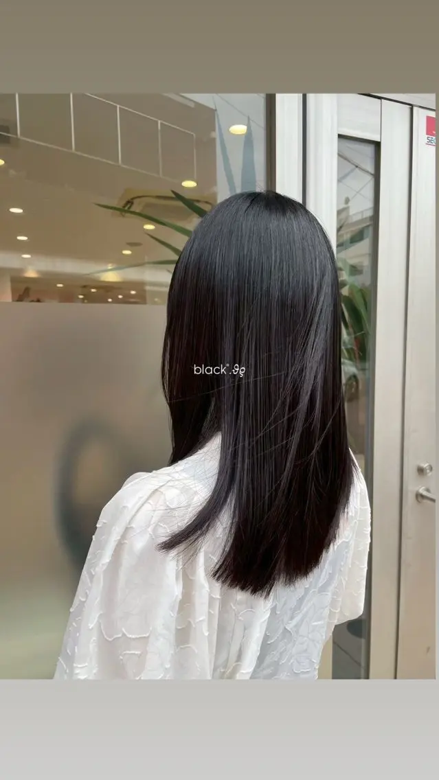 セミロング ヘアカラー トリートメント ヘッドスパ ヘアセット 韓国風カラー/ 艶感縮毛/莉々加のヘアスタイル