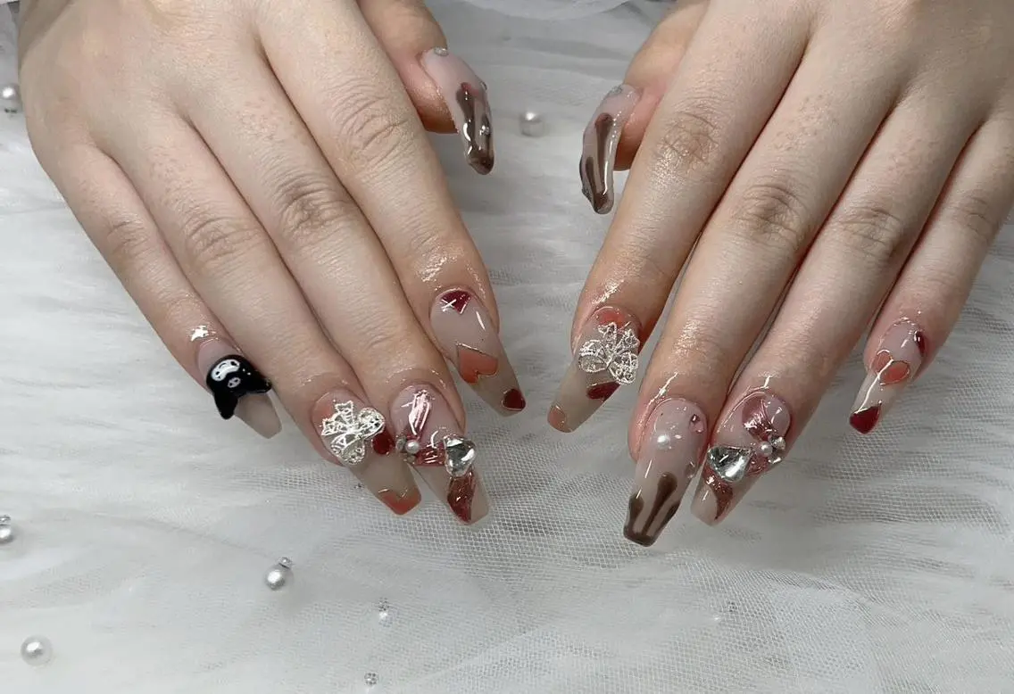 ネイル 長さ出し ジェルネイル 韓国ネイル マグネットネイル 持ち込み The Nail 大久保のネイルデザイン