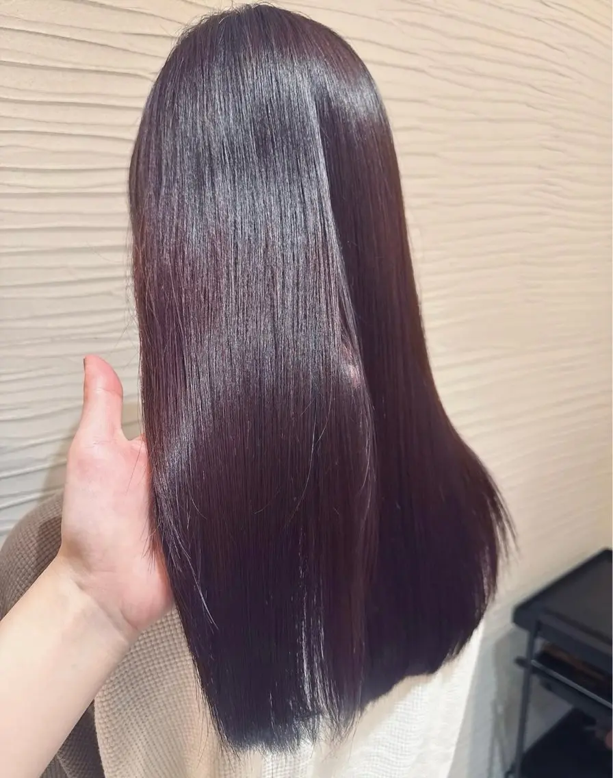 ロング カラー ピンクカラー ピンクパープル パープルカラー ヘアカラー Rui 【aries岩切】のヘアスタイル
