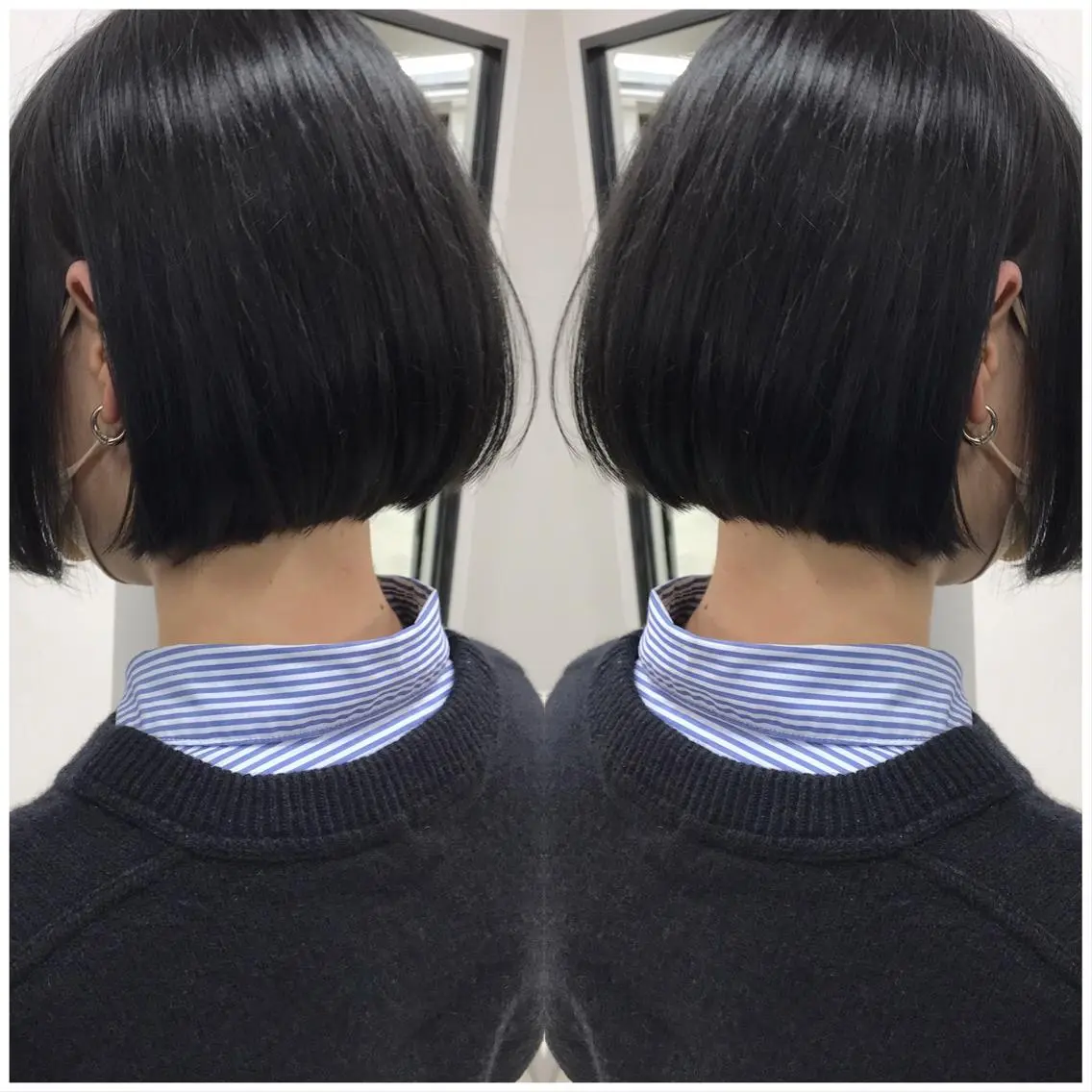 ショート カラー アディクシーカラー ブリーチ 透明感カラー ネイビーカラー ブリーチなしカラー カット ヘアカラー トリートメント ハタケヤマヨシキ ／BOOTHのヘアスタイル