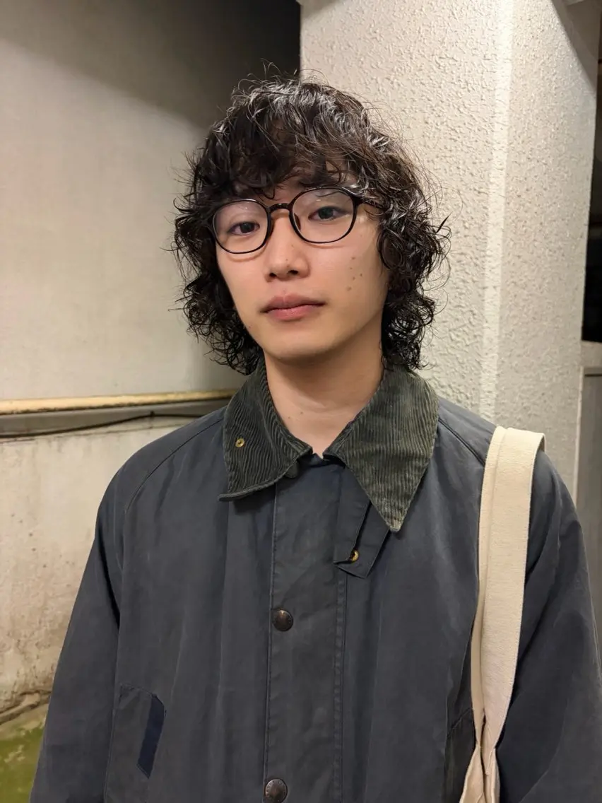 ミディアム パーマ メンズ カット パーマ メンズ得意です💥 ハユカといいます❗️のヘアスタイル
