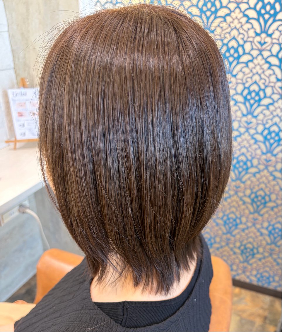 ミディアム カラー カット ヘアカラー トリートメント ママ美容師 Tsuchiyaのヘアスタイル