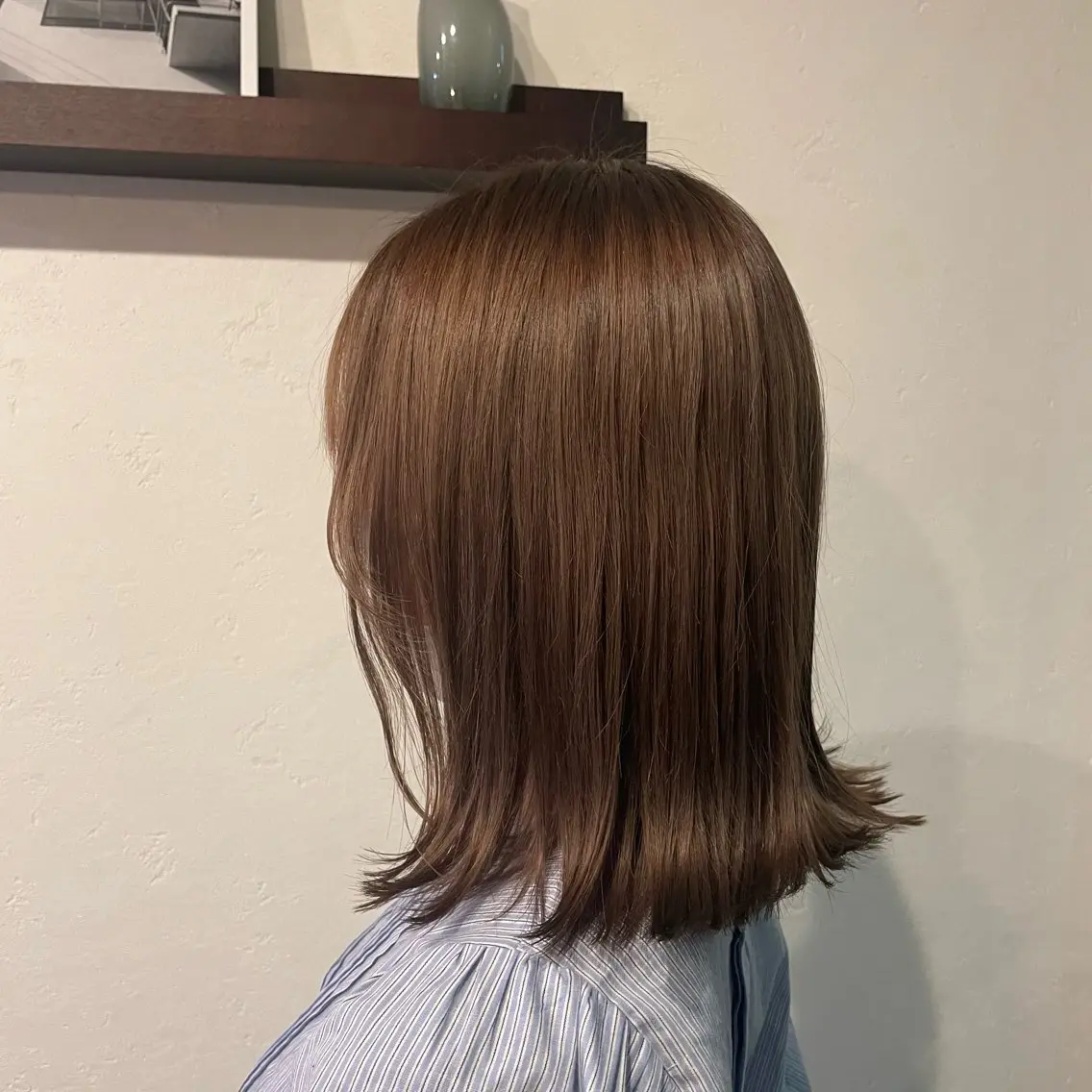 ミディアム カラー ヘアアレンジ ベージュカラー 河田 緋菜乃のヘアスタイル
