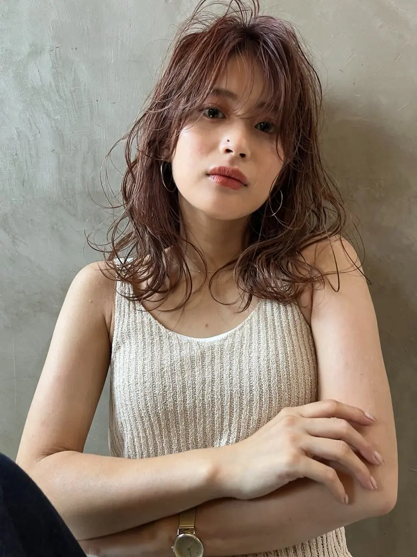 ミディアム カット ヘアカラー トリートメント ショート/ボブ /パーマ🌿柏原良亮のヘアスタイル