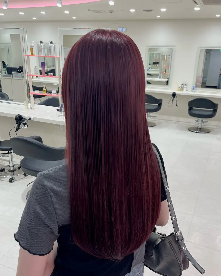 ロング カラー ヘアカラー トリートメント ヘッドスパ 艶モテ・韓国スタイル 🤍りんのヘアスタイル