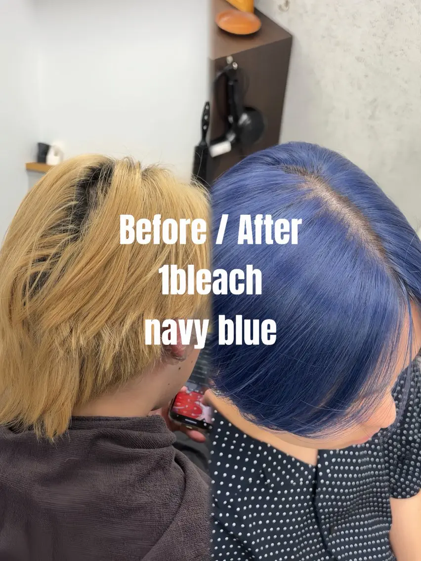 カラー ブリーチ ブルーカラー ネイビーカラー シルバー ヘアカラー 新宿/ハイトーン /透明感カラー/ガクのヘアスタイル