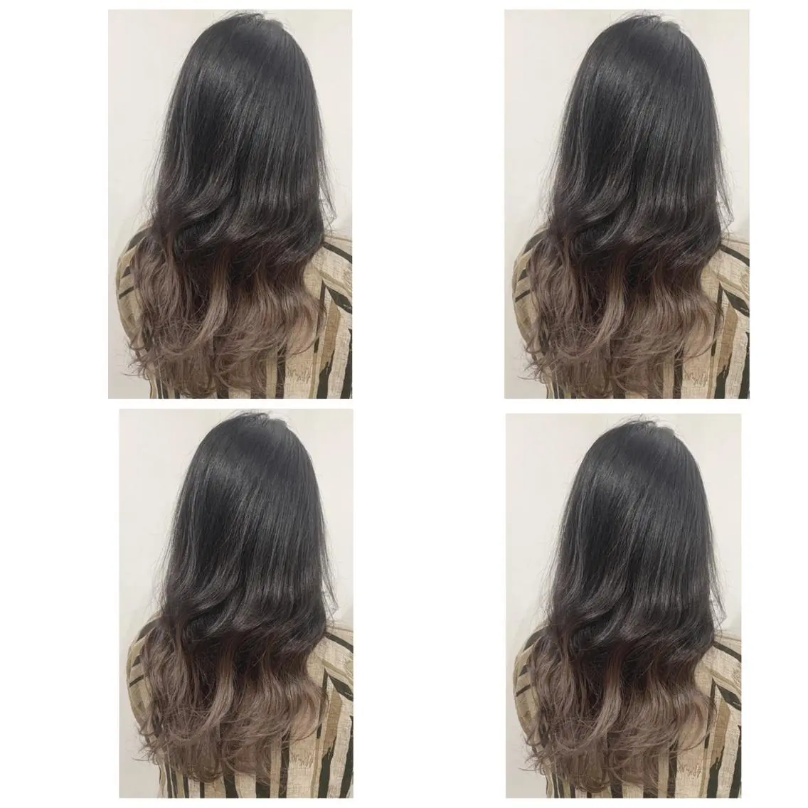 ロング カラー アッシュ バレイヤージュ ブリーチ デザインカラー グレージュ カット ヘアカラー 京都大人女性ショート 徒歩1分/秋山のヘアスタイル
