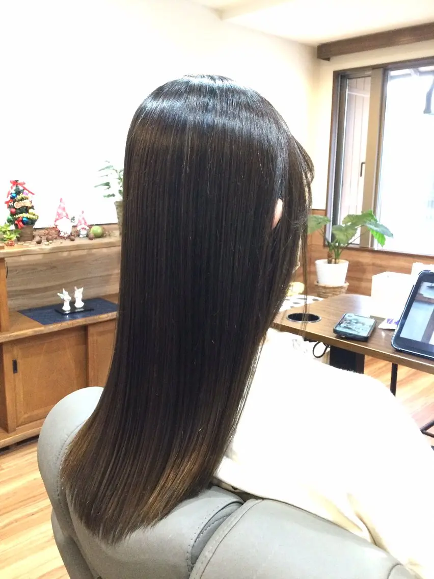 ロング パーマ 縮毛矯正 Annon プライベートサロンのヘアスタイル
