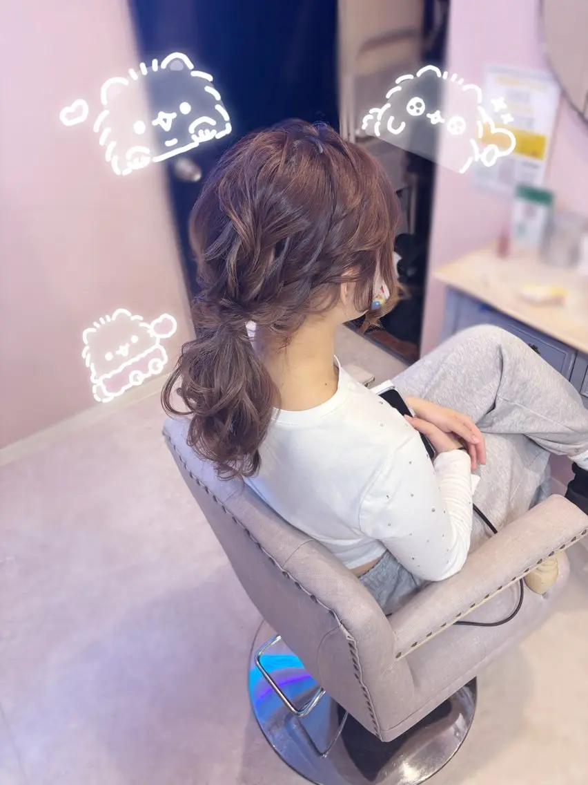 ロング ヘアアレンジ ポニーテール pupe まいのヘアスタイル