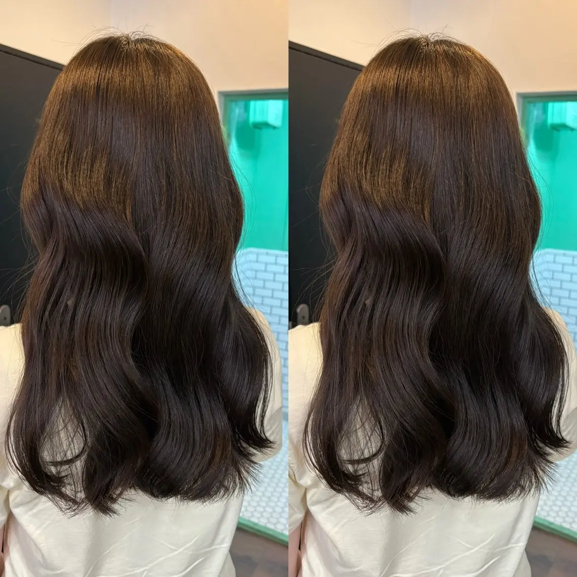 セミロング カラー ベージュカラー ヘーゼル オレンジ ヘアカラー トリートメント なんば、心斎橋🍓 ハイトーンnicoのヘアスタイル