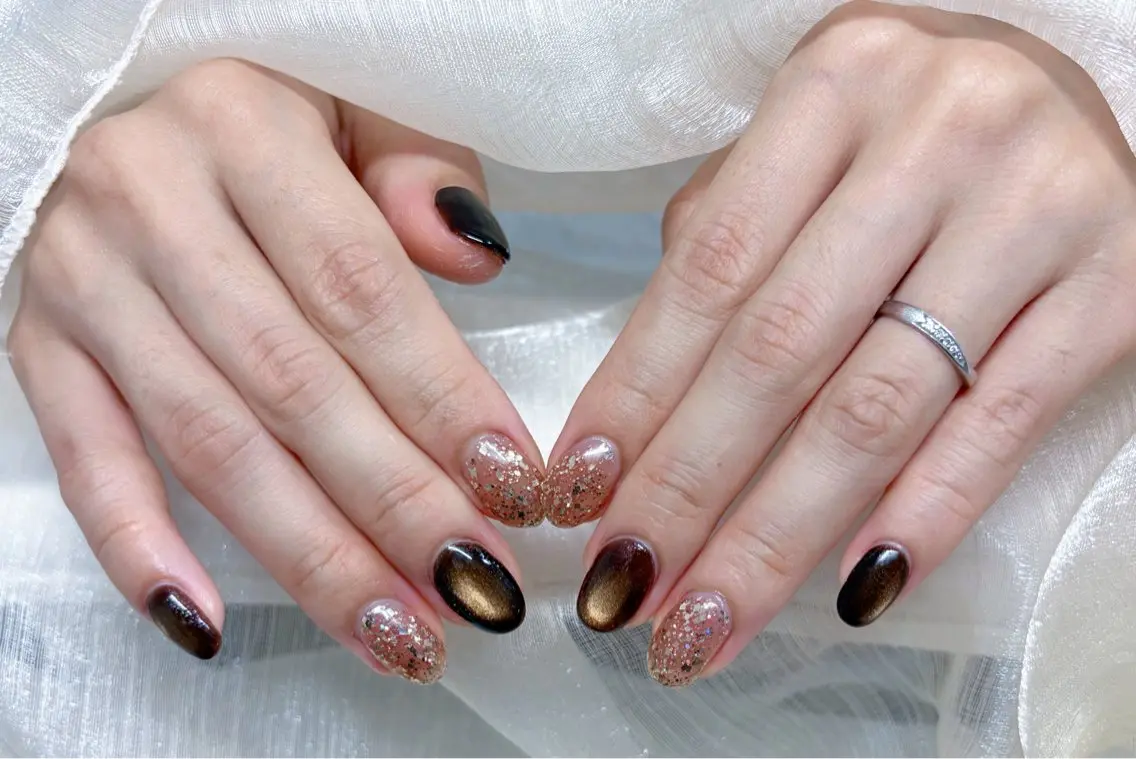 ネイル アートネイル ジェルネイル マグネットネイル Lu nailsalonのネイルデザイン