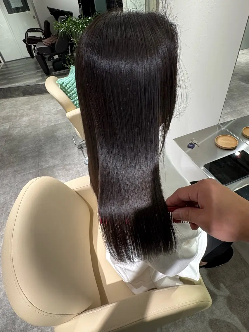 ロング カラー 髪質改善 カット ヘアカラー トリートメント 夜23時まで予約🉑 reverieあきらのヘアスタイル
