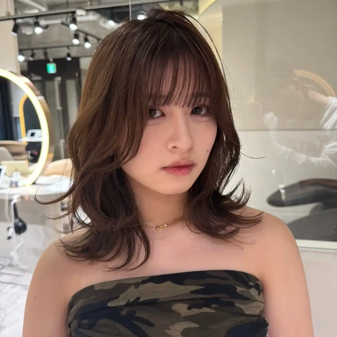 ミディアム ヘアカラー トリートメント 透明感カラー/ りおのヘアスタイル