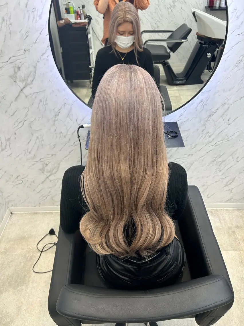 ロング カラー ベージュカラー ホワイトベージュ カット¥1100 ✂️MIUのヘアスタイル