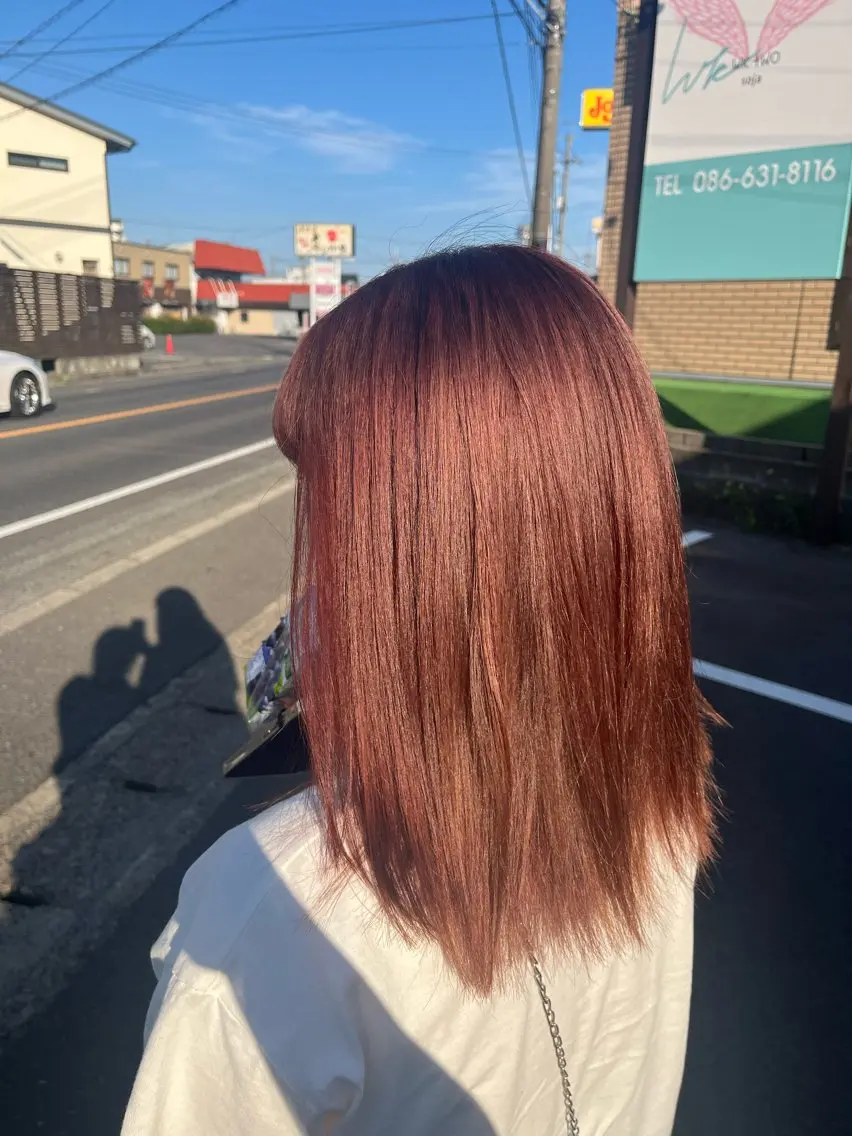カラー ブラウンカラー ピンクカラー 高坂 沙奈のヘアスタイル