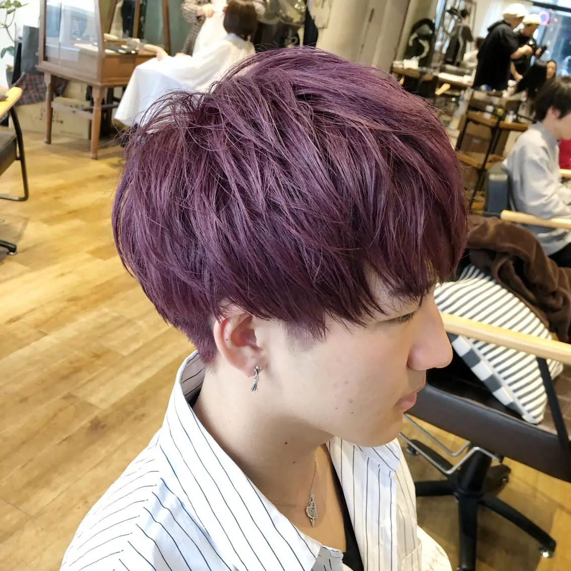 カラー メンズ メンズ韓国風 韓国マッシュ マッシュ ダブルカラー ピンクカラー ◇おの あすか◇のヘアスタイル