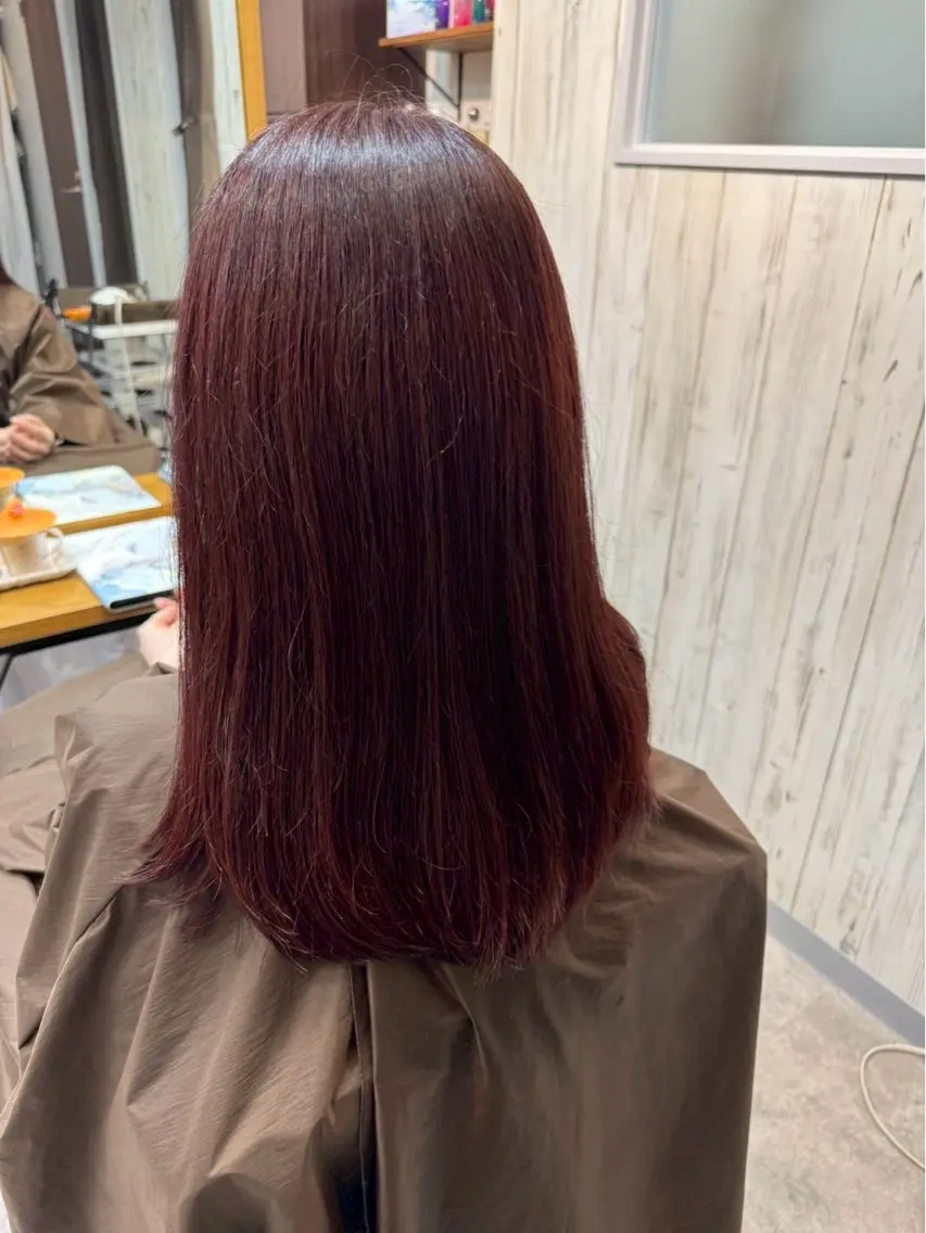 セミロング カラー 暖色カラー💞 菊地しおんのヘアスタイル