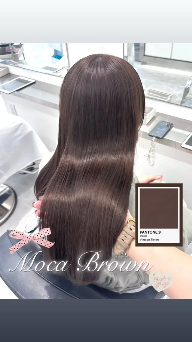 ロング カラー ブラウンカラー モカブラウン ヘアカラー ParveMix / 石野花杏🩰🪡のヘアスタイル