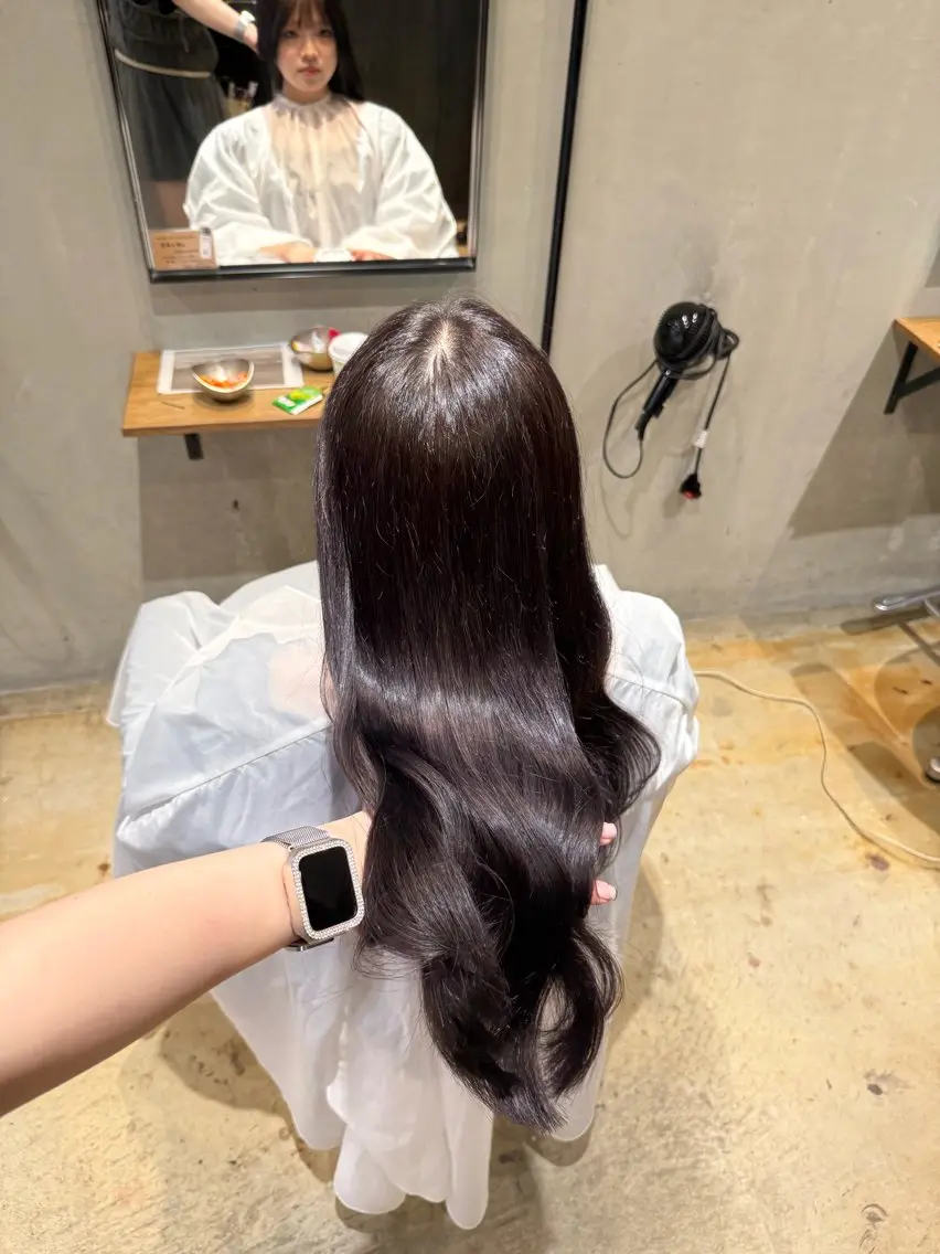 ロング カラー ヘアカラー 博多韓国ヘア /髪質改善【美涼】のヘアスタイル