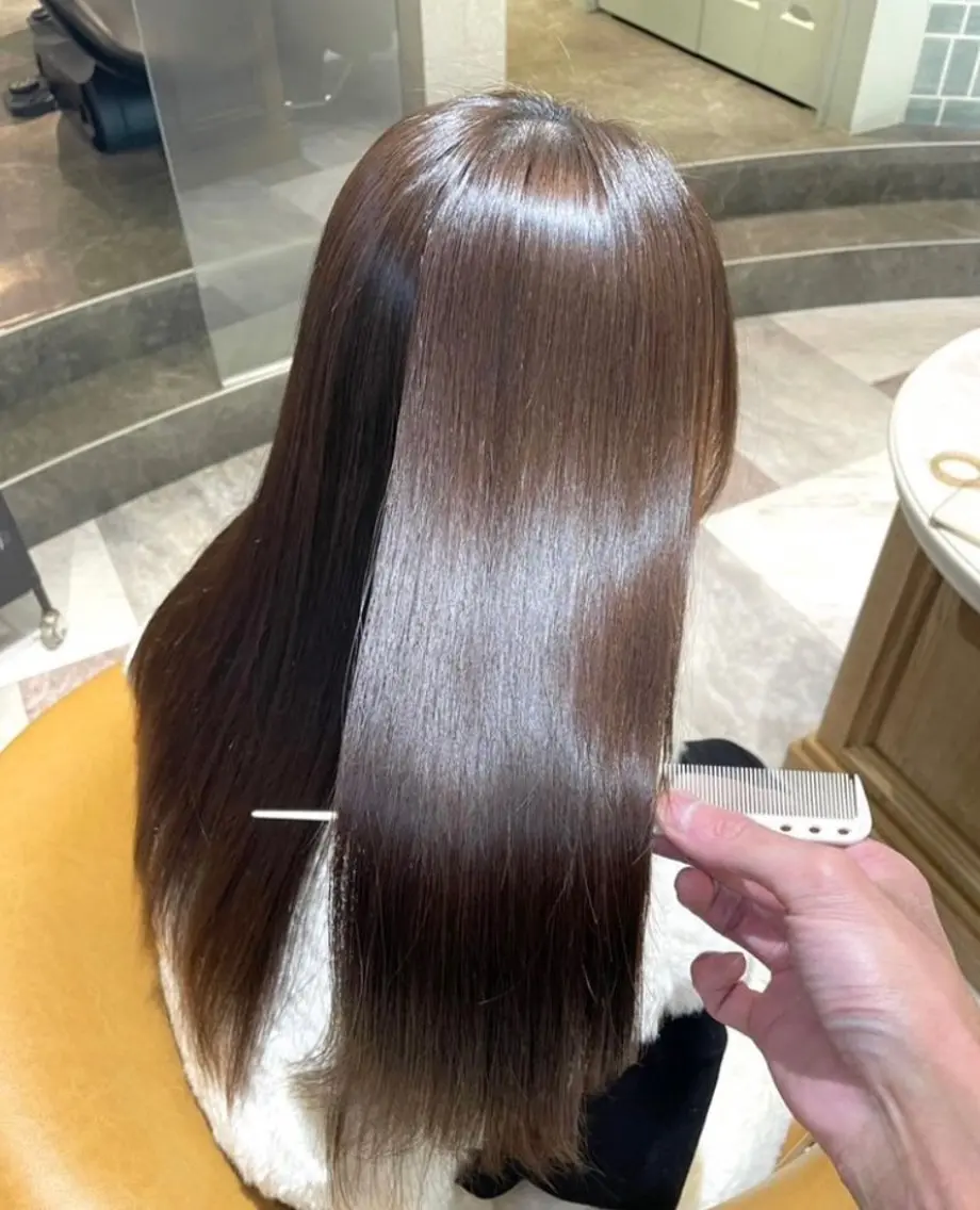 ロング カット ヘアカラー トリートメント ❤️ブリーチなし💚 ダブルカラー平野実花のヘアスタイル