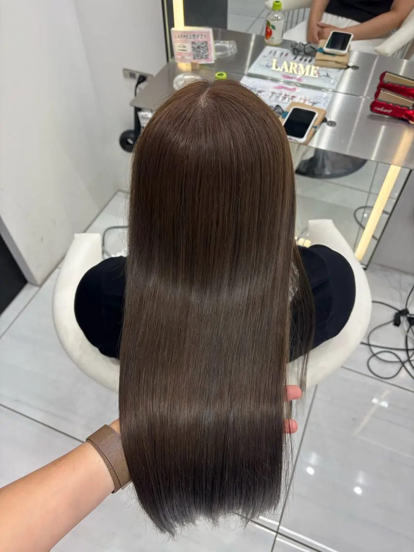ロング カット 縮毛矯正 トリートメント 新宿/韓国ヘア 中明度カラー/かやのヘアスタイル