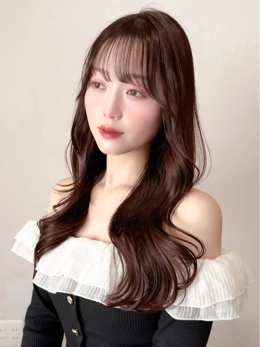 ロング カラー バレイヤージュ ベージュカラー ブリーチ ケアブリーチ ダブルカラー カット ヘアカラー トリートメント ミディアム/顔周り/ ベージュ🌼mayuのヘアスタイル