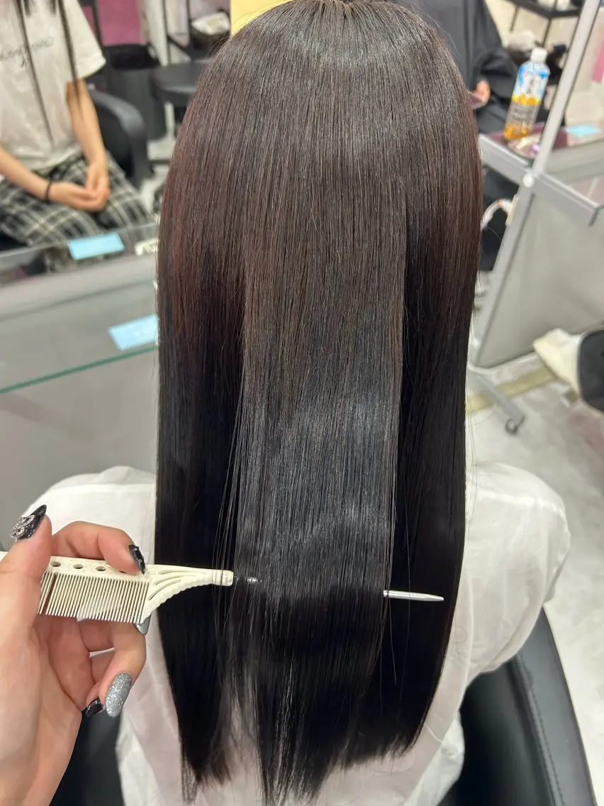 ロング カット 縮毛矯正 トリートメント Ayano 🫧のヘアスタイル