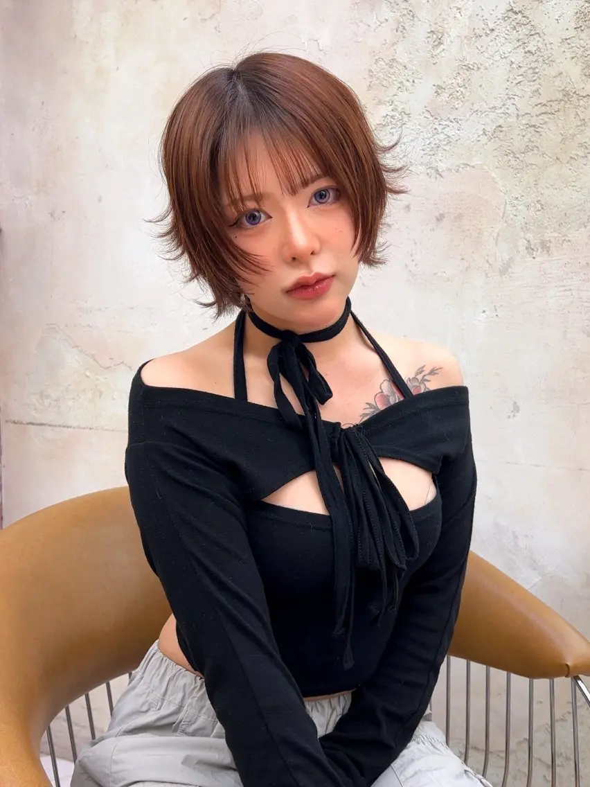 ショート カット ヘアカラー トリートメント ヘッドスパ 縮毛矯正/艶髪/ 透明感カラー輝希のヘアスタイル