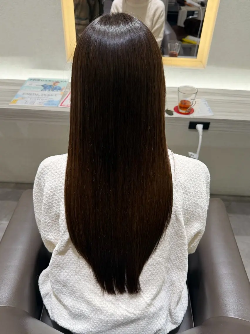 ロング 縮毛矯正 牧野 隼大のヘアスタイル