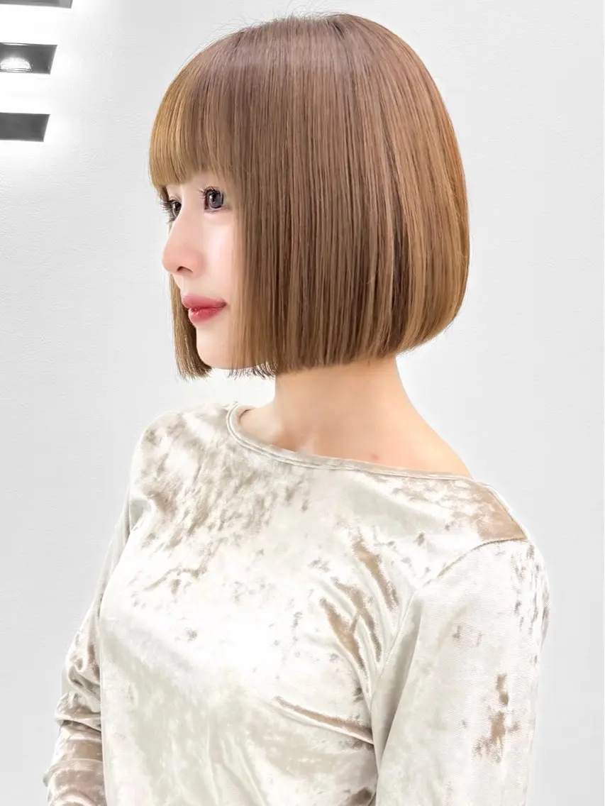 ショート カラー ヘアアレンジ カット トリートメント ヘアセット ミディアム・ボブ🤍 縮毛矯正/ ひかりのヘアスタイル